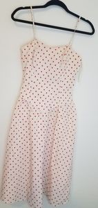 Vintage white dress with red polka dots